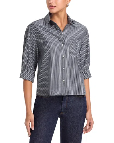 Rag & Bone Lucia Striped Poplin Shirt In Black