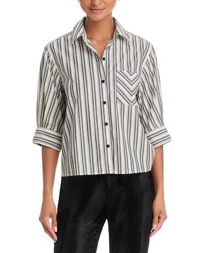 Rag & Bone Lucia Stripe Cotton Poplin Button-up Shirt In Multi