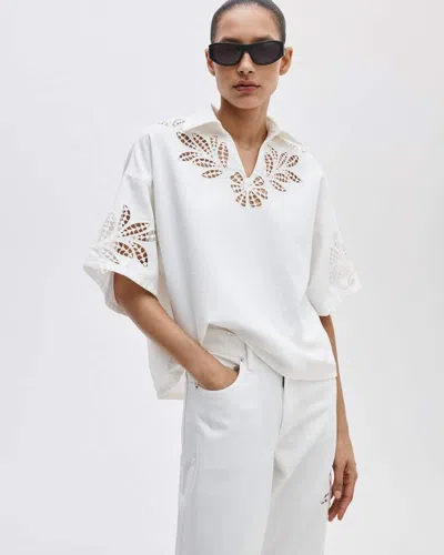 Rag & Bone Ultra Featherweight Lucy Popover Top In White