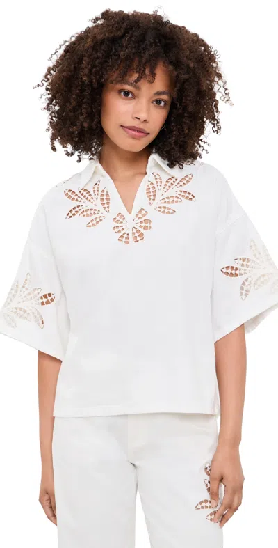 Rag & Bone Ultra Featherweight Lucy Popover Top In White