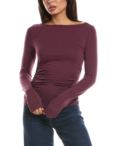 Rag & Bone Lucy Off-the-shoulder Ruched Top In Burgundy