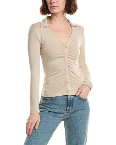 Rag & Bone Lucy Ruched Polo Shirt In Neutral