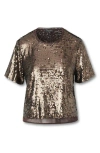 Rag & Bone Lucy Sequin Tee In Coffee In Gold