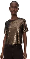 Rag & Bone Lucy Sequin Tee In Coffee In Brown