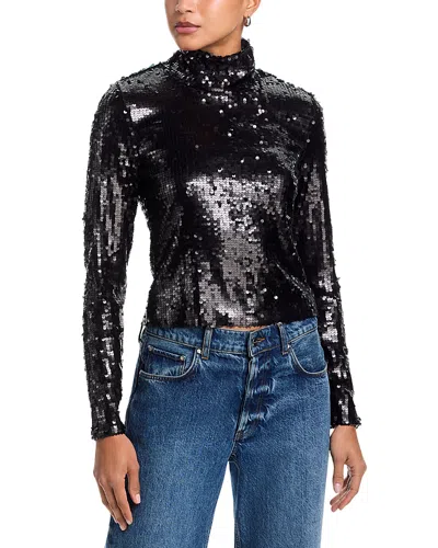 Rag & Bone Lucy Sequin Turtleneck In Black