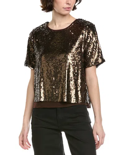 Rag & Bone Lucy Sequin Tee Coffee In Brown