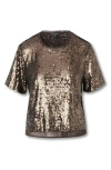 Rag & Bone Lucy Sequin Tee In Coffee In Brown