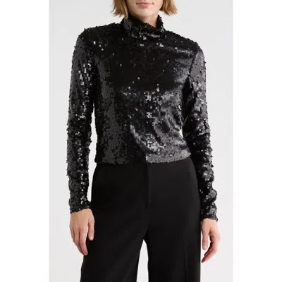 Rag & Bone Lucy Sequin Turtleneck Top In Purple