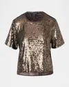 Rag & Bone Lucy Sequined Tee In Brown