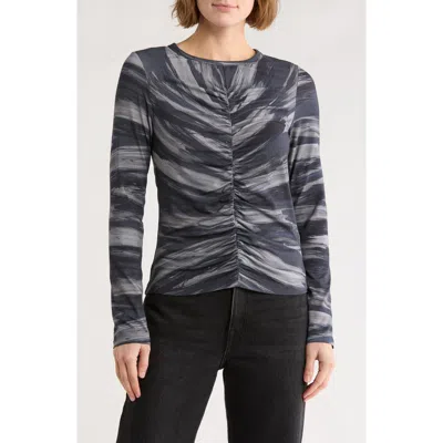 Rag & Bone Lucy Shirred Long Sleeve Top In Multi