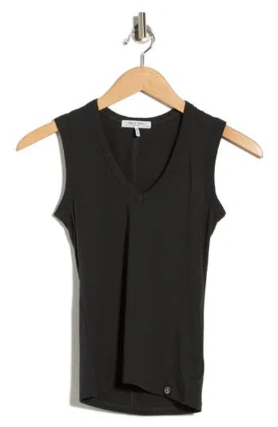 Rag & Bone Lucy V-neck Sleeveless Top In Black