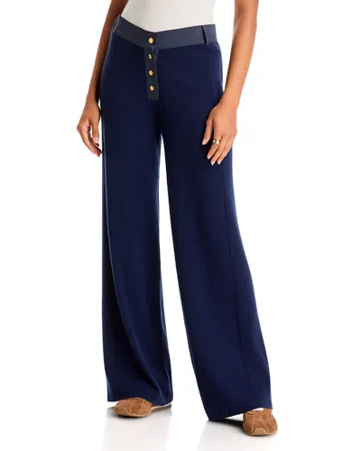 Rag & Bone Lucy Wool Stretch Wide Leg Pants In Blue