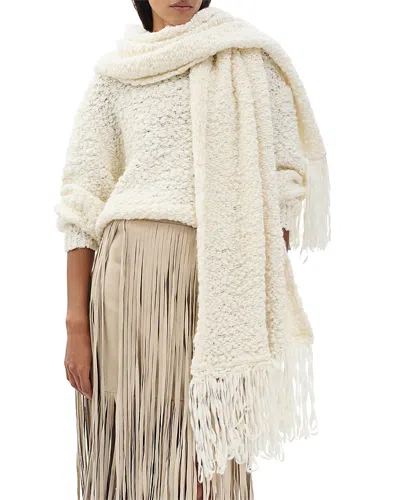 Rag & Bone Luisa Scarf Long Sleeve Sweater In White