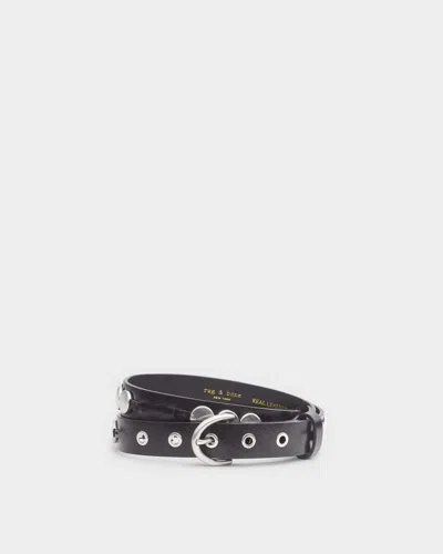 Rag & Bone Luna Beaded Italian Leather Belt In Neutral