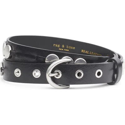 Rag & Bone Luna Leather Belt In Black
