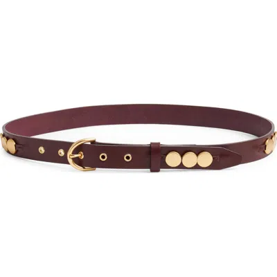 Rag & Bone Luna Leather Belt In Burgundy