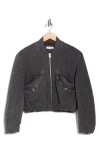 Rag & Bone Maggie Featherweight Cotton Blend Crop Bomber Jacket