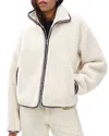 Rag & Bone Mai Sherpa Zip Up Jacket In White