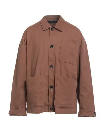 Rag & Bone Man Jacket Chocolate Brown Size L Cotton, Polyurethane