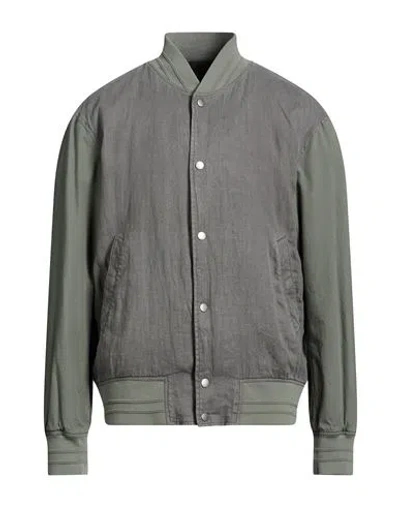 Rag & Bone Man Jacket Military Green Size L Linen, Cotton In Gray