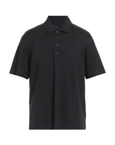 Rag & Bone Man Polo Shirt Black Size L Cotton, Tencel