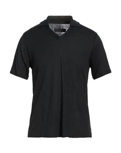 Rag & Bone Man Polo Shirt Black Size L Linen In Green
