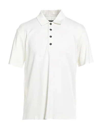 Rag & Bone Man Polo Shirt Ivory Size L Cotton, Tencel