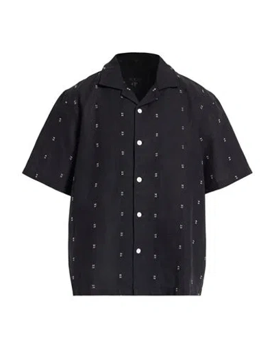 Rag & Bone Man Shirt Black Size M Cotton, Linen