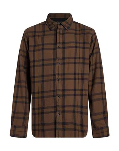 Rag & Bone Man Shirt Brown Size S Polyester, Cotton