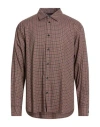 Rag & Bone Man Shirt Dark Brown Size L Cotton, Viscose In Multi