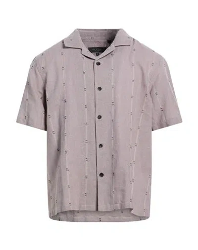 Rag & Bone Man Shirt Lilac Size L Cotton, Linen In Purple