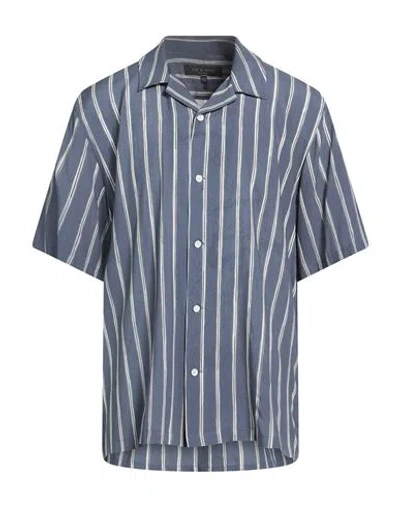 Rag & Bone Man Shirt Navy Size L Viscose In Blue