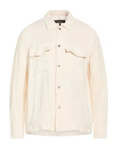 Rag & Bone Man Shirt Off White Size L Linen In Brown