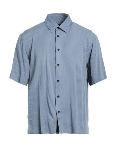 Rag & Bone Man Shirt Slate Blue Size L Rayon, Cotton