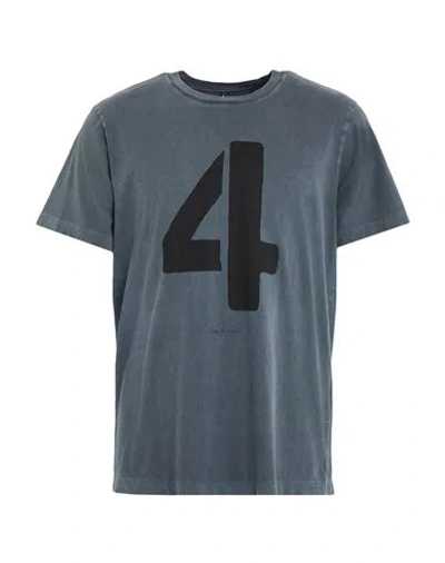 Rag & Bone Man T-shirt Navy Size L Cotton In Gray