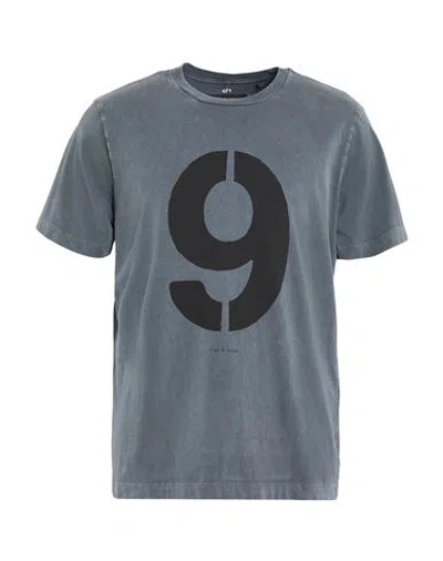 Rag & Bone Man T-shirt Navy Size L Cotton In Gray