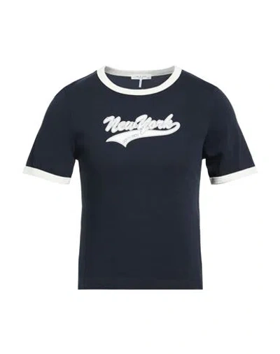 Rag & Bone Man T-shirt Navy Size M Cotton In Black