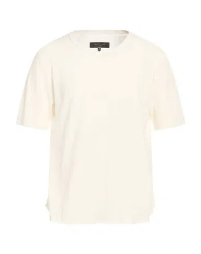 Rag & Bone Man T-shirt White Size L Hemp, Organic Cotton In Neutral