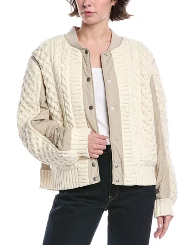 Rag & Bone Manston Mixed Media Wool-blend Bomber Jacket In Multi