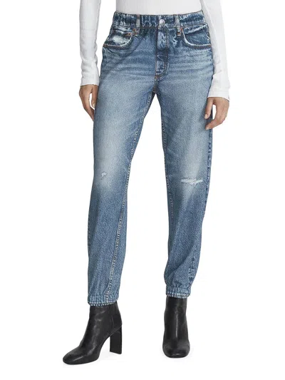 Rag & Bone Maramar Denim Print Jogger In Lynn In Multi