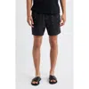 Rag & Bone Elastic Drawstring Waist Shorts In Blue