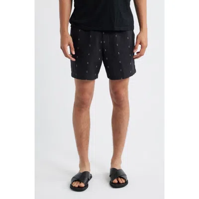 Rag & Bone Elastic Drawstring Waist Shorts In Black