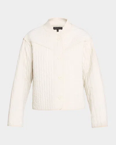 Rag & Bone Margot Quilted Bomber Jacket In Neutral