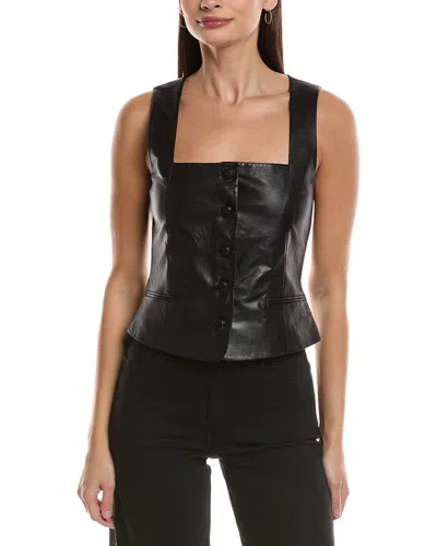 Rag & Bone Mariana Leather Vest In Black