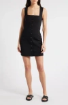 Rag & Bone Marianna Button-front Mini Dress In Black