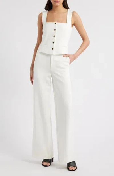 Rag & Bone Marianne Sleeveless Wide Leg Ponte Jumpsuit In White