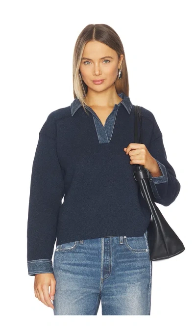 Rag & Bone Marie Denim Polo In Blue