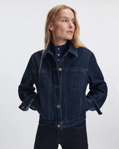 Rag & Bone Marie Denim Trucker Jacket In Dark Rinse