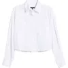 Rag & Bone Marin Cotton Crop Button-up Shirt In White