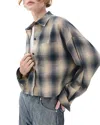 Rag & Bone Marin Cropped Plaid Shirt In Blue